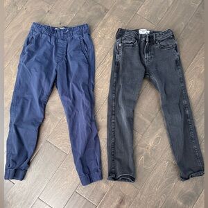 A&F boys black denim and navy chino jogger Pants Set
